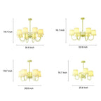 Pleated Fabric Retro Pastoral Green French Style Chandelier Hanging Lights
