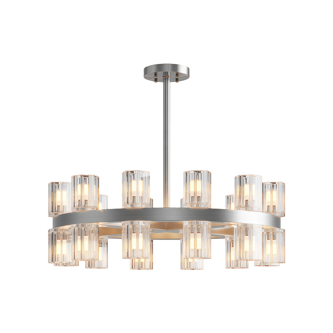 Luxury Crystal Chandeliers American Copper Ceiling Light