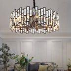 Postmodern Minimalist Living Room Crystal Chandelier with Three-color Led