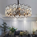 Postmodern Minimalist Living Room Crystal Chandelier with Three-color Led