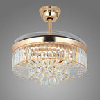 Crystal Ceiling Fans with Lights European Style Gold Iron Luxury Fan