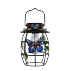 Iron Outdoor Lanterns Waterproof Solar Powered Hanging Butterfly Light