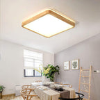 Circular Kitchen Flush Mount Lighting Wood Acrylic LED Ceiling Lights