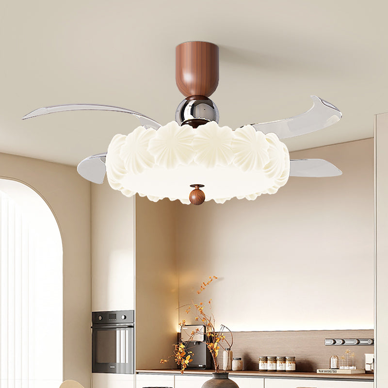 (BF306) BEMFAN 2026 New Retractable Ceiling Fan with Light, 42-inch Modern Ceiling Fan with Remote Control and Dimmable LED Light, three color dimming, 6-Speed Fan Light, Suitable for Bedroom, Dining Room, Living Room, Applicable Voltage Range: 100-240V