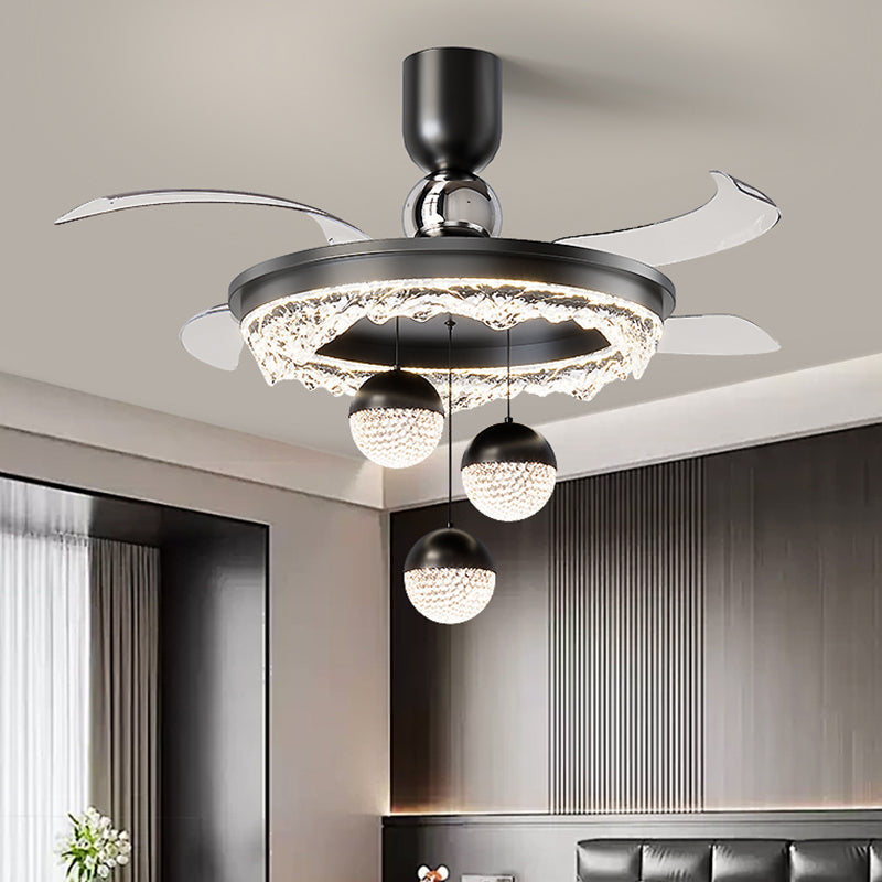 (BF302) BEMFAN 2026 New Retractable Ceiling Fan with Light, 42-inch Modern Ceiling Fan with Remote Control and Dimmable LED Light, three color dimming, 6-Speed Fan Light, Suitable for Bedroom, Dining Room, Living Room, Applicable Voltage Range: 100-240V
