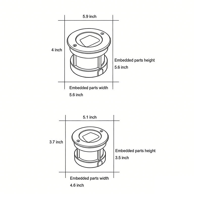 Recessed Deck Step Lights Modern Black LED Metal Light