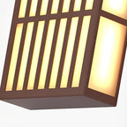 [Open-Box]Retro Vertical Stripe Grid LED Waterproof Brown Outdoor Wall Lamp