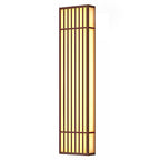 [Open-Box]Retro Vertical Stripe Grid LED Waterproof Brown Outdoor Wall Lamp