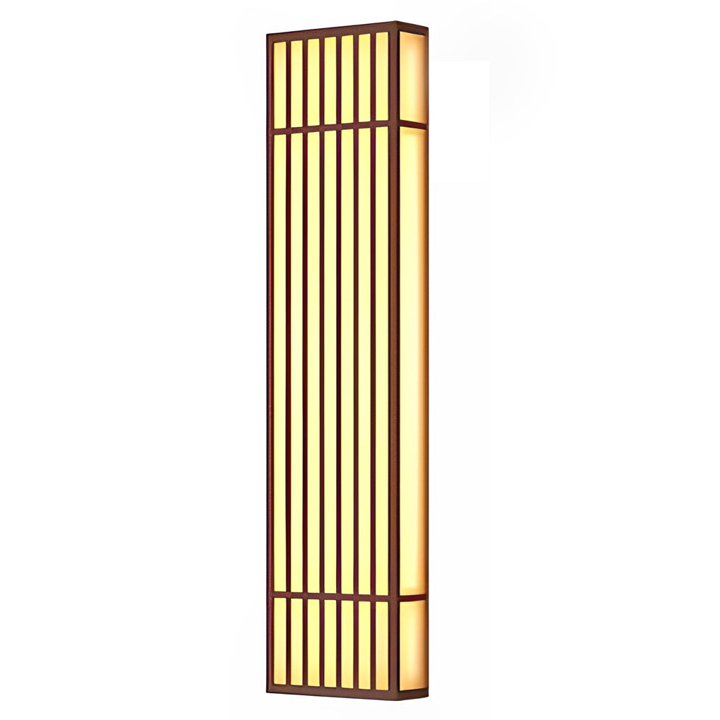 [Open-Box]Retro Vertical Stripe Grid LED Waterproof Brown Outdoor Wall Lamp