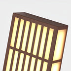 [Open-Box]Retro Vertical Stripe Grid LED Waterproof Brown Outdoor Wall Lamp