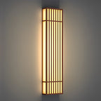 [Open-Box]Retro Vertical Stripe Grid LED Waterproof Brown Outdoor Wall Lamp