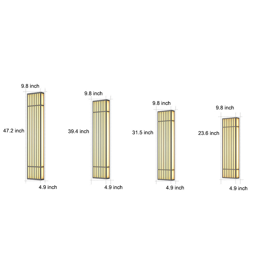 [Open-Box]Retro Vertical Stripe Grid LED Waterproof Brown Outdoor Wall Lamp