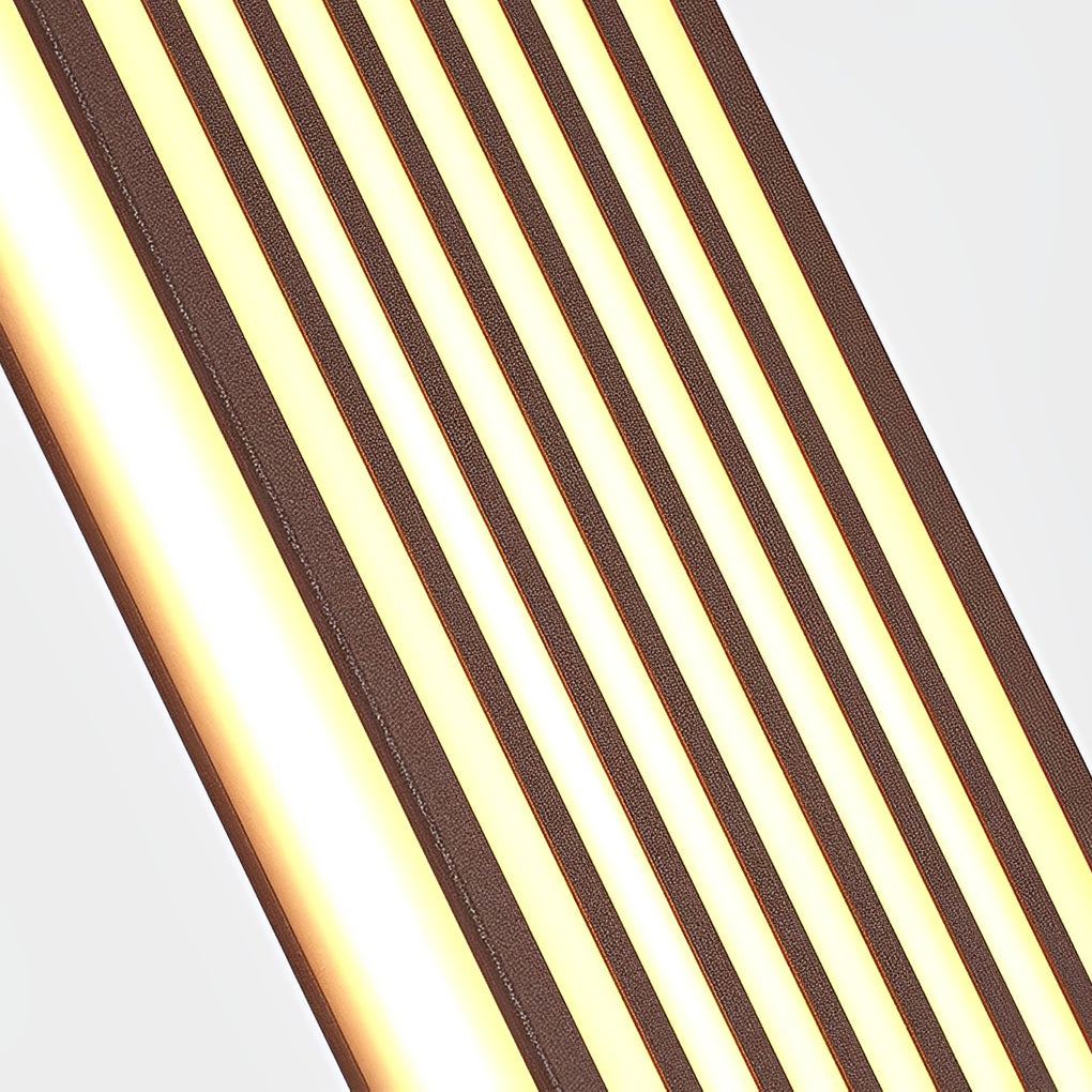 [Open-Box]Retro Vertical Stripe Grid LED Waterproof Brown Outdoor Wall Lamp