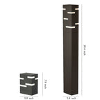 Black LED Bollard Lights Outdoor Waterproof Ambience Decor Lamp