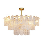 Midcentury Modern Chandelier Full-Copper Glass Ceiling Light