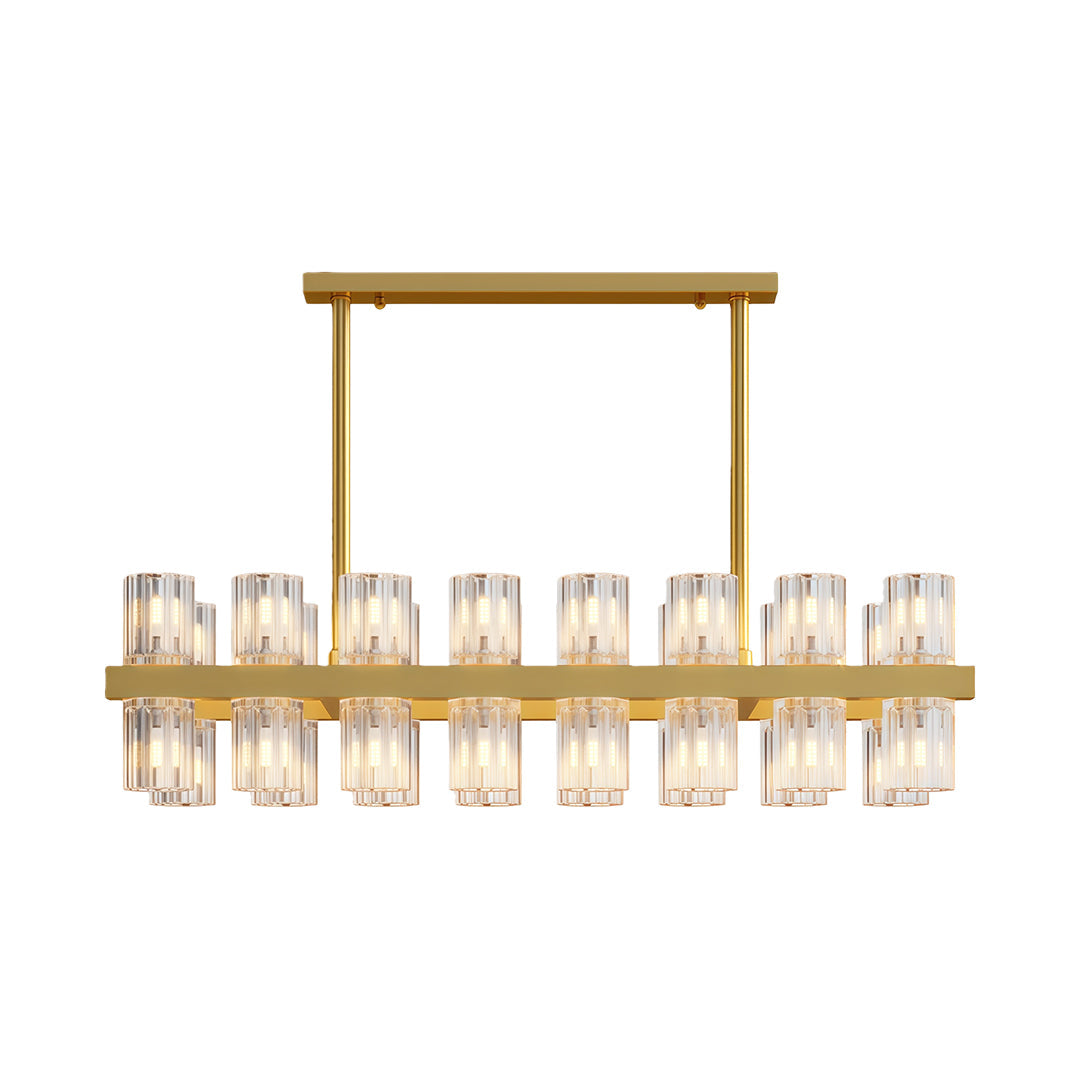 Luxury Crystal Chandeliers American Copper Ceiling Light