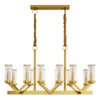 Glass Drop Chandelier High-End Luxury Copper Ceiling Light