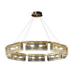 Rectangular Glass Chandelier Italian Luxury Full Brass Ceiling Light