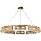 Rectangular Glass Chandelier Italian Luxury Full Brass Ceiling Light