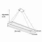 Rectangular Pendant Light LED Black Modern Ceiling Light