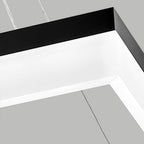 Rectangular Pendant Light LED Black Modern Ceiling Light