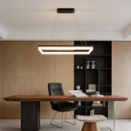 Rectangular Pendant Light LED Black Modern Ceiling Light