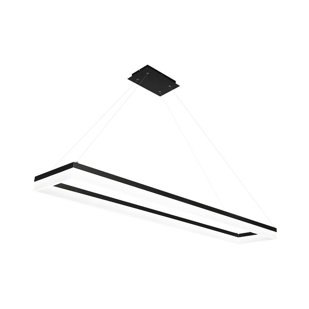 Rectangular Pendant Light LED Black Modern Ceiling Light