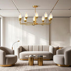 Modern Minimalist Chandelier Full Copper Luxury Ceiling Light