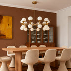 Bubble Glass Chandeliers Stylish Full Copper Nordic Ceiling Light