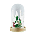 Christmas Decoration Wooden Glass Snow Scene Ornament Lamp
