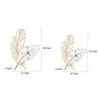 Resin Feather Wall Clock Silent Wall Painting LED Lights Art Decor