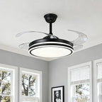 Black Ceiling Fan with Lights Remote Control Stylish All-Copper Lamp