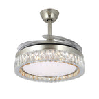Crystal Ceiling Fan with Light Remote Controlled Luxury Nickel Lamp