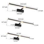 [Open-Box] Retractable LED Bathroom Vanity Light with Adjustable Rod and Matte Finish