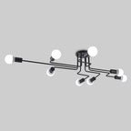 Retro Creative Industrial Style LED Three-color Light Ceiling Lamp with 8 Light Heads