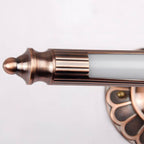 Retro Cylinder LED Bathroom Vanity Light with Flower Accents in Bronze Finish