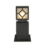 Elegant Solar-Powered Square Bollard Light Retro European Garden Lighting
