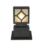 Elegant Solar-Powered Square Bollard Light Retro European Garden Lighting