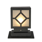 Elegant Solar-Powered Square Bollard Light Retro European Garden Lighting