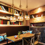 Retro Glass Pendant Light Minimalist LED Hemp Rope Ceiling Light