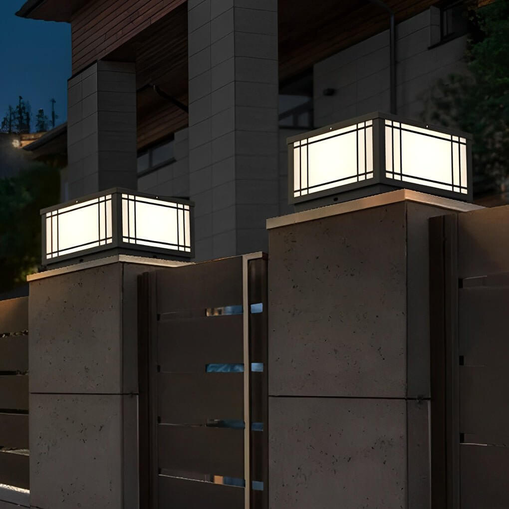 Retro Grilles Waterproof LED  Fence Post Lights with Remote