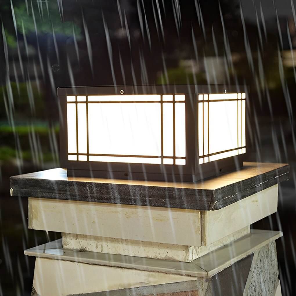 Retro Grilles Waterproof LED  Fence Post Lights with Remote
