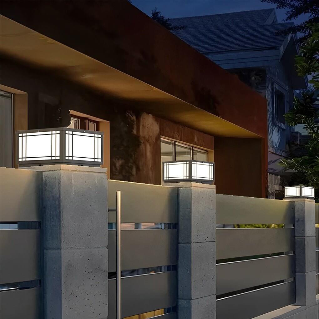 Retro Grilles Waterproof LED  Fence Post Lights with Remote