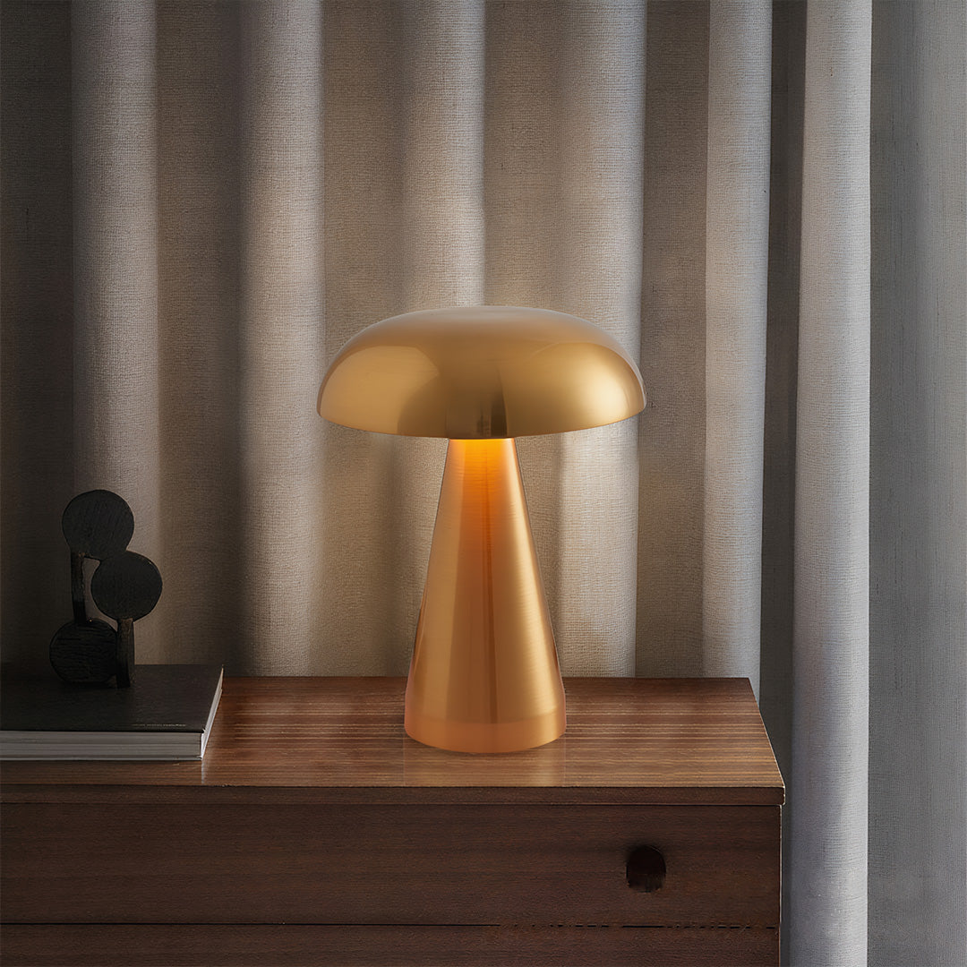Retro Metal Table Lamp Mushroom Dimmable Creative Design Iron Light
