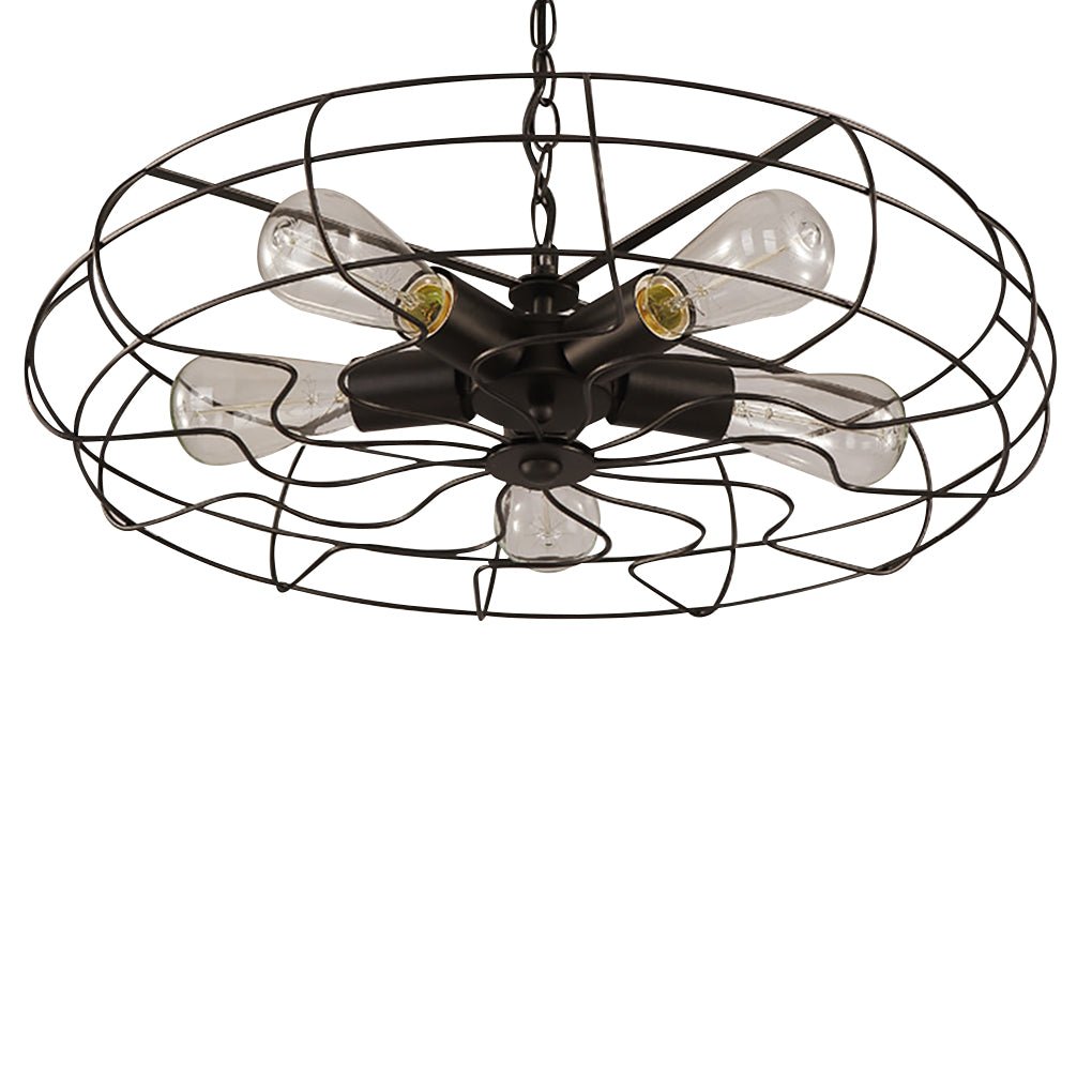 Retro Nostalgic Creative Personality Industrial Ceiling Fan Chandelier for Cafe Restaurant