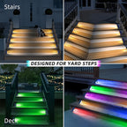 Outdoor Solar Step Lights Automatically Waterproof RGB Deck Light