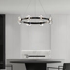 LED Dome Glass Ring Chandeliers Nordic Modern Ceiling Light