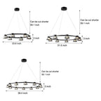 Ring LED Pendant with Smoke Gray Glass Shades