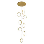 Ring Staircase Pendant Light Gold LED Ceiling Light