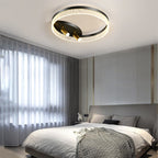 Round 3 Step Dimming LED Creative Modern Ceiling Lights with 2 Spotlights